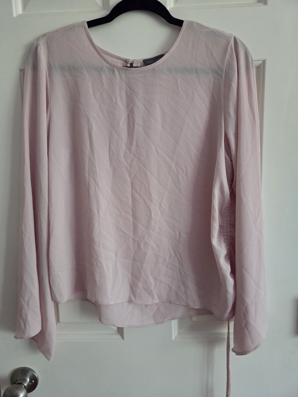 Vince Camuto Pale Pink Long-Sleeve Chiffon Blouse